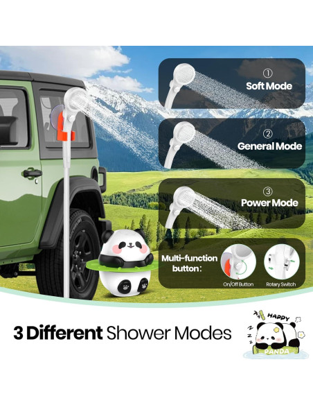 Ducha Portátil Barong Yekhna Camping 10500mAh IPX7 3 Modos