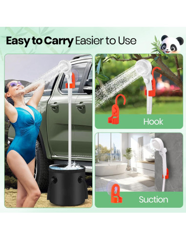 Ducha Portátil Barong Yekhna Camping 10500mAh IPX7 3 Modos