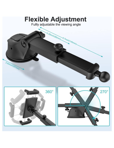 Soporte de Tablet para Coche Dosvsi con Ventosa Fuerte 11.4x19.1cm