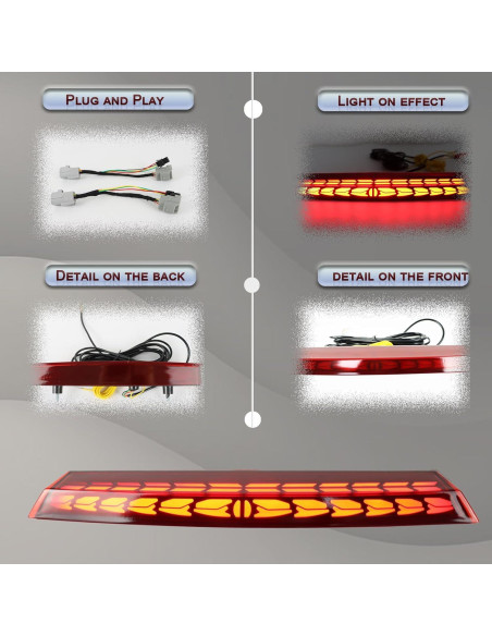 Luz de freno trasera LED GEEGEETOP para Toyota Highlander 2021-2025