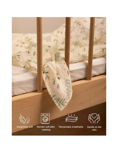 Cubierta de Lactancia LALAHOME - Muselina Algodón 100% Verde