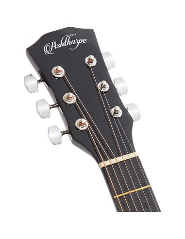 Guitarra acústica Ashthorpe 41" negra para principiantes con kit