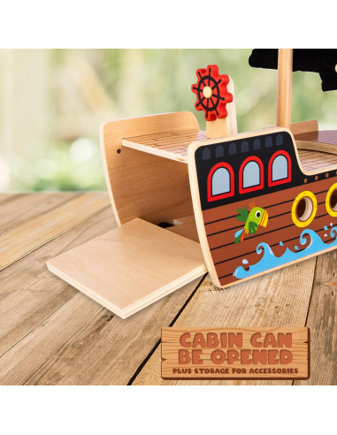 Juego de Barco Pirata de Madera ArtCreativity 40.6 cm - 4 Piratas
