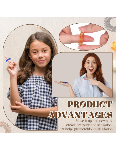 30 Anillos de Acupresión Blulu para Alivio del Estrés - Colores Frescos