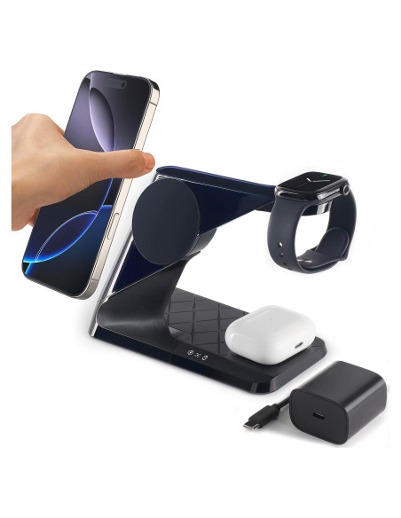 Estación de Carga 3 en 1 METAYA para iPhone, AirPods, iWatch