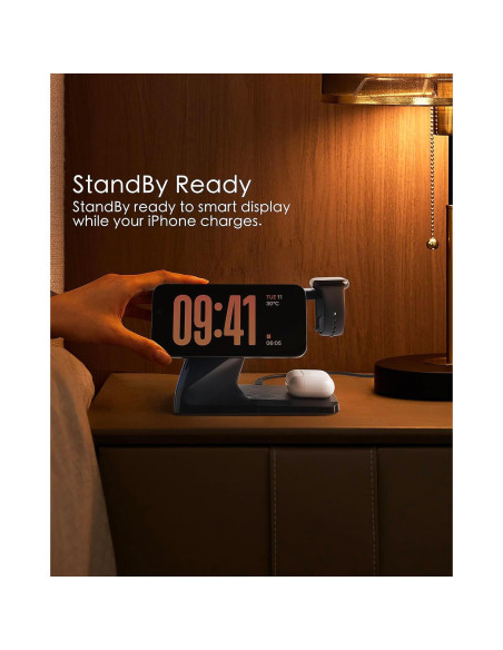 Estación de Carga 3 en 1 METAYA para iPhone, AirPods, iWatch