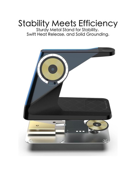 Estación de Carga 3 en 1 METAYA para iPhone, AirPods, iWatch