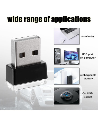 Ziciner Lámpara LED de Ambiente Interior para Coche 6 PCS