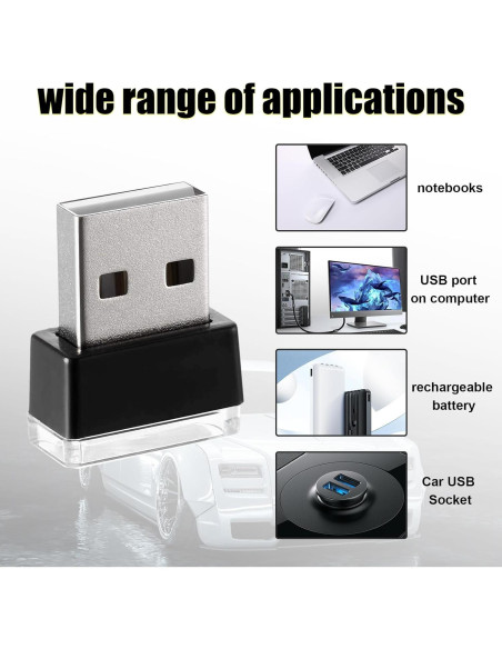 Ziciner Lámpara LED de Ambiente Interior para Coche 6 PCS