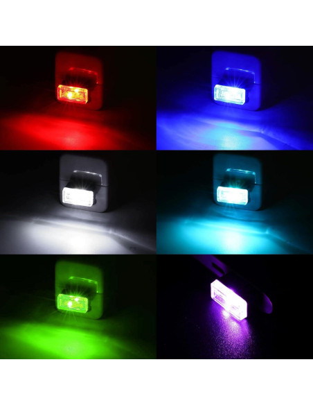 Ziciner Lámpara LED de Ambiente Interior para Coche 6 PCS