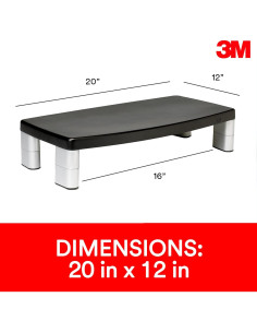 Soporte de Monitor Ajustable 3M MS90B - Extra Ancho 40.64 cm 2