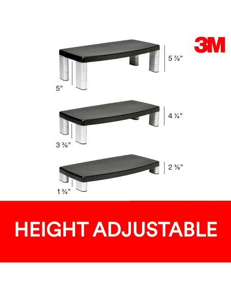 Soporte de Monitor Ajustable 3M MS90B - Extra Ancho 40.64 cm