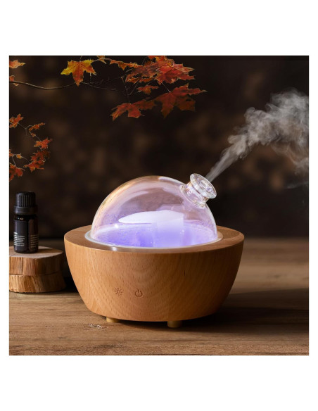 Difusor de Aceite Esencial Wanlola GLASS-D 200ml con Luz LED