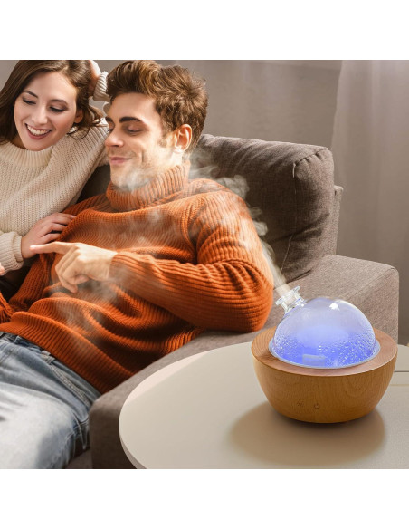 Difusor de Aceite Esencial Wanlola GLASS-D 200ml con Luz LED