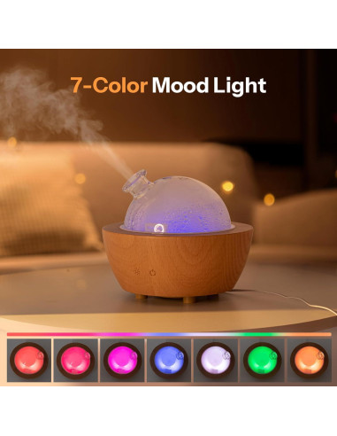 Difusor de Aceite Esencial Wanlola GLASS-D 200ml con Luz LED