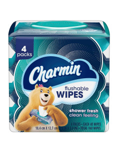 Toallitas Flushable Charmin 160 Unidades - 4 Paquetes de 40