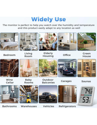 Termómetro Digital Higrómetro LCD 3.5" Shenzhen Anseny