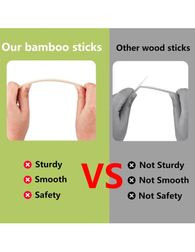 Varillas de Dowel de Bambú 25PCS 30.48cm 1/4" DaTpuik