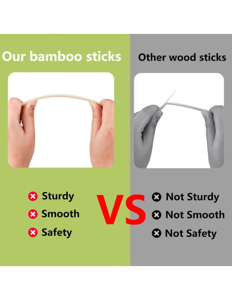 Varillas de Dowel de Bambú 25PCS 30.48cm 1/4" DaTpuik