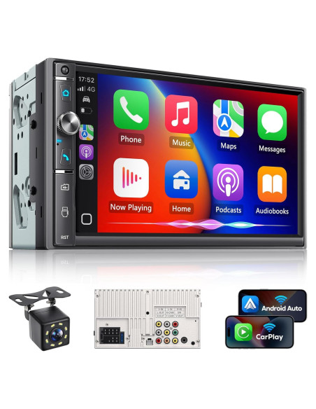 Estéreo de coche Kissound KS9702 Doble Din 7" Bluetooth Carplay