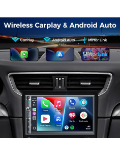 Estéreo de coche Kissound KS9702 Doble Din 7" Bluetooth Carplay 2