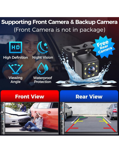 Estéreo de coche Kissound KS9702 Doble Din 7" Bluetooth Carplay