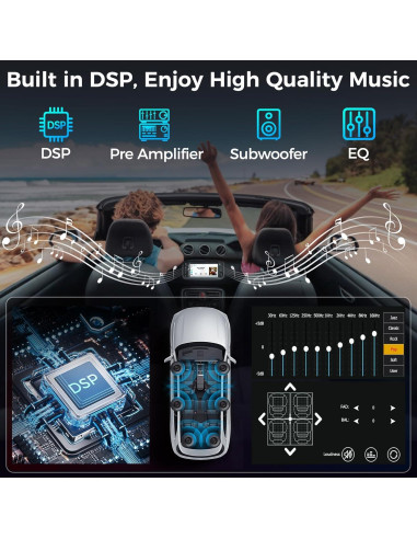 Estéreo de coche Kissound KS9702 Doble Din 7" Bluetooth Carplay