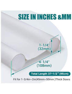 Detenedor de Corrientes de Aire Protalwell Blanco para Puertas 4.4 cm 2