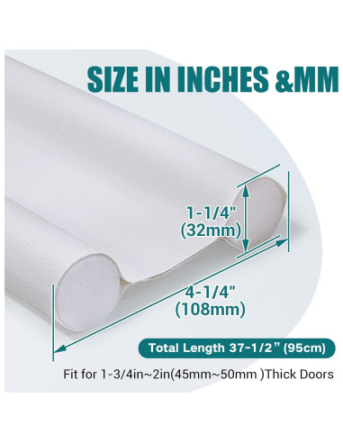 Detenedor de Corrientes de Aire Protalwell Blanco para Puertas 4.4 cm