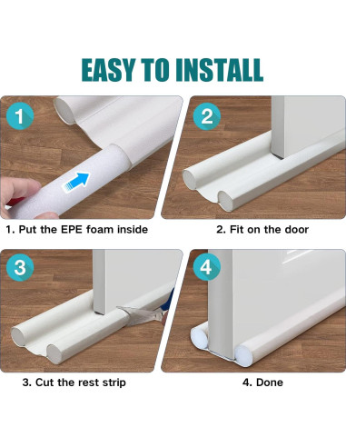 Detenedor de Corrientes de Aire Protalwell Blanco para Puertas 4.4 cm