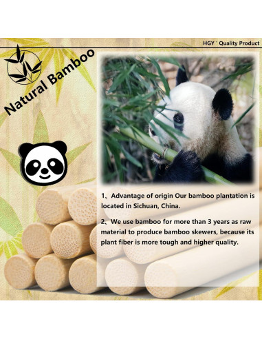 Varillas de Dowel de Bambú 25PCS 30.48cm 1/4" DaTpuik