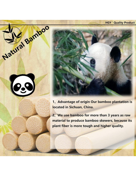 Varillas de Dowel de Bambú 25PCS 30.48cm 1/4" DaTpuik