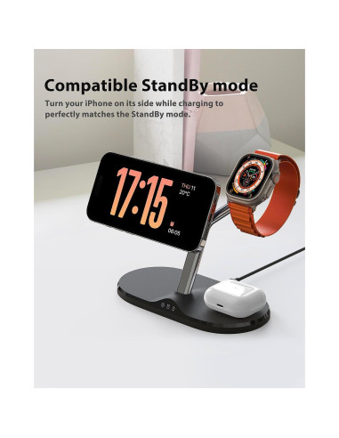 Estación de Carga Inalámbrica 3 en 1 Holami para Apple