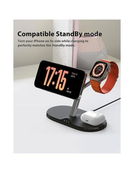 Estación de Carga Inalámbrica 3 en 1 Holami para Apple