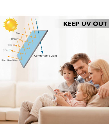 Película de Ventana HooTown 45x198 cm Privacidad Espejo UV
