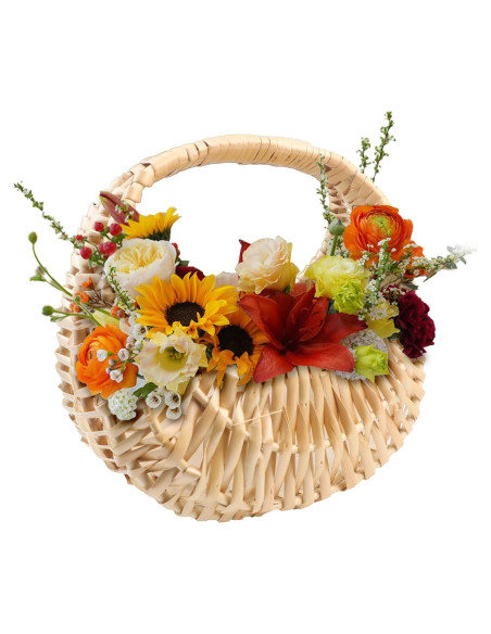 Cesta de Mimbre Media Luna OXDFK 18x17x11 cm Decorativa