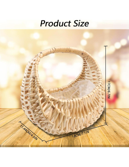 Cesta de Mimbre Media Luna OXDFK 18x17x11 cm Decorativa