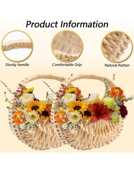 Cesta de Mimbre Media Luna OXDFK 18x17x11 cm Decorativa