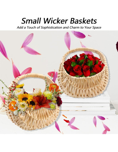 Cesta de Mimbre Media Luna OXDFK 18x17x11 cm Decorativa