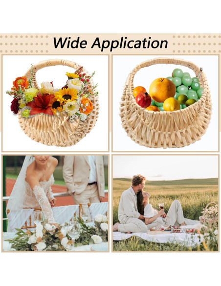 Cesta de Mimbre Media Luna OXDFK 18x17x11 cm Decorativa