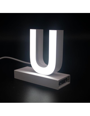 Letra LED Magnética U 9.5 cm Prime Shine - Decoración Personalizable