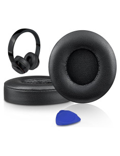 Almohadillas de Piel de Cordero SoloWIT para Auriculares Beats Solo 2 y 3 - Negro