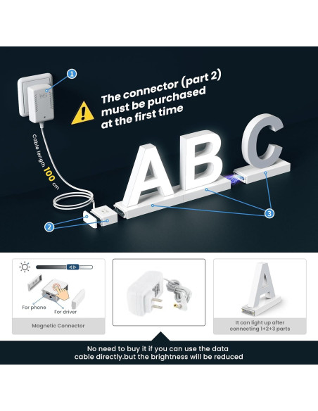 Letra LED Magnética U 9.5 cm Prime Shine - Decoración Personalizable Letra LED Magnética U 9.5 cm Prime Shine - Decoración Personalizable