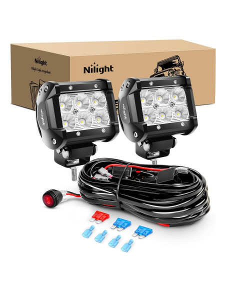 Luces LED de Niebla Inundadas Nilight ZH010 18W 2 Piezas