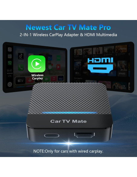 Adaptador Car TV Mate Pro HDMI con CarPlay Inalámbrico