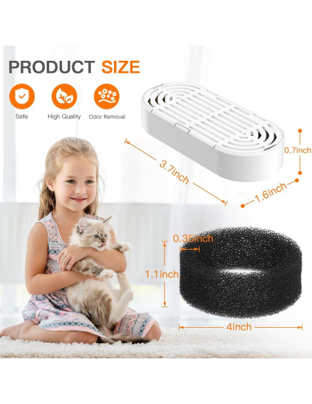 Filtros de agua para gatos Petilog - 6 filtros y 6 esponjas