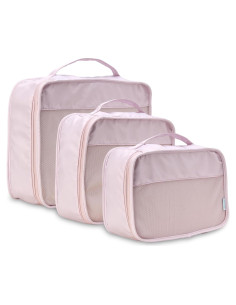 Cubos de Empaque Bliss 3Pcs Malva - Organizador de Viaje Nylon