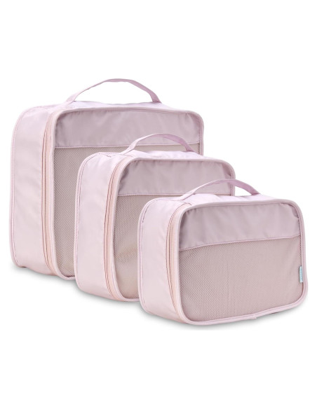 Cubos de Empaque Bliss 3Pcs Malva - Organizador de Viaje Nylon