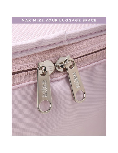 Cubos de Empaque Bliss 3Pcs Malva - Organizador de Viaje Nylon