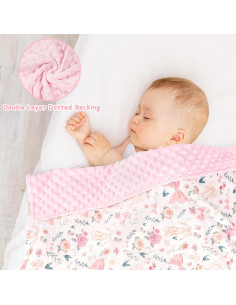 Manta de Recepción para Bebés GFU Floral Rosa 76x102 cm 2